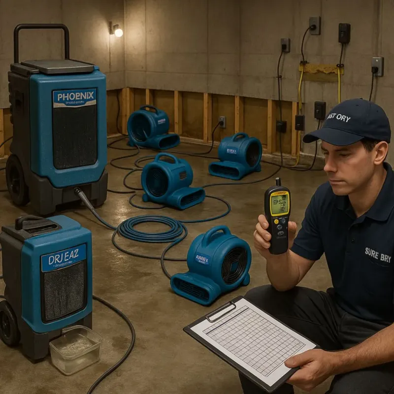 Structural Drying and Dehumidification process in Pine Bluff, AR